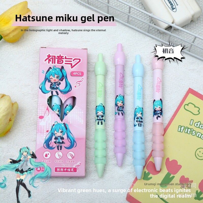 Gel Ink Pen Set - Caneta Gel Kawaii Hatsune Miku com