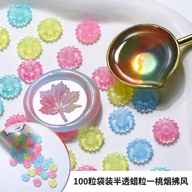 100 pçs translúcido girassol c - Wax Seal Stamp Kit avaliação e preço